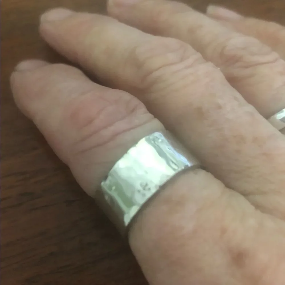 Ring, Sterling Silver Hammered Ring, Band, Hand Wrought, size 6, handmade, unise